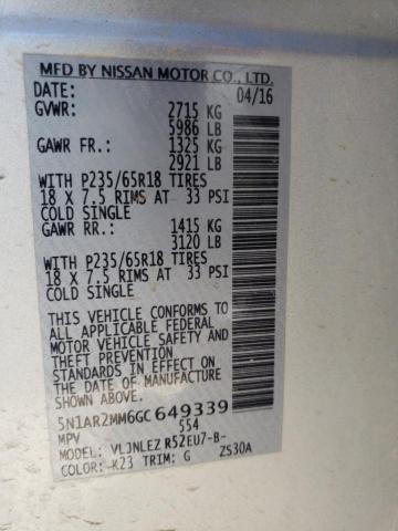 5N1AR2MM6GC649339 Nissan Pathfinder S