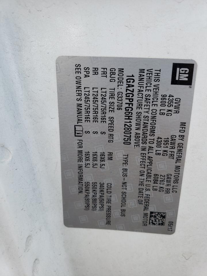 1GAZGPFG6H1280750 CHEVROLET ALL Models 2017