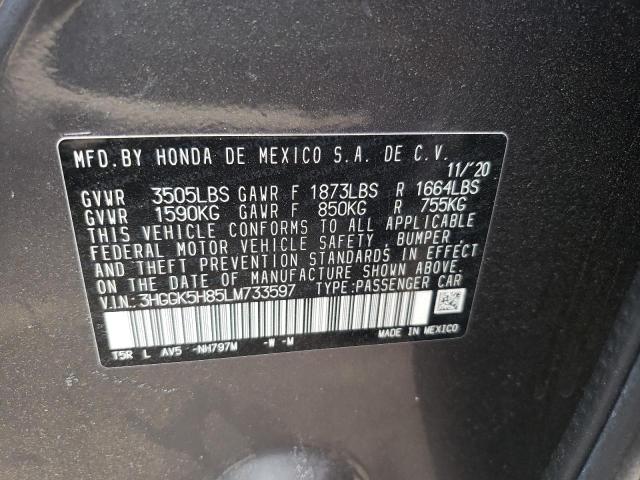 3HGGK5H85LM733597 Honda Fit EX 12