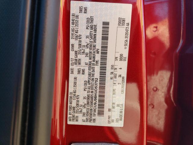 1FMCU9J98HUD53752 Ford Escape Titanium