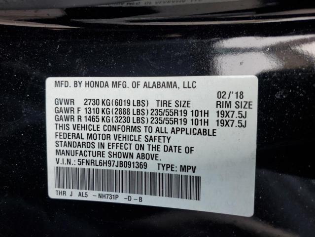 5FNRL6H97JB091369 2018 HONDA ODYSSEY, photo no. 13