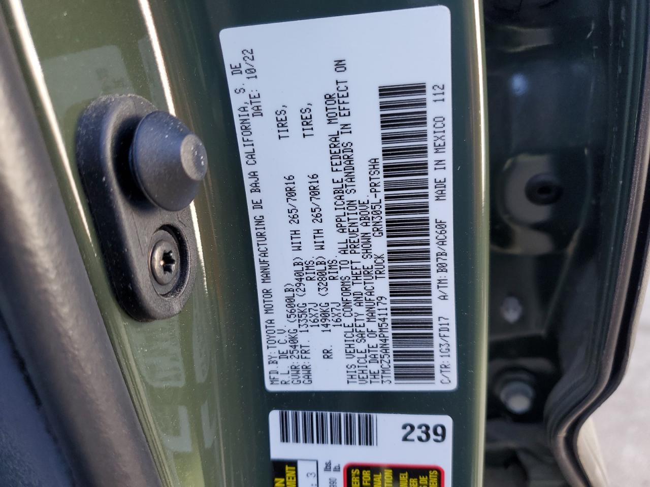 3TMCZ5AN4PM541179 TOYOTA TACOMA 2023