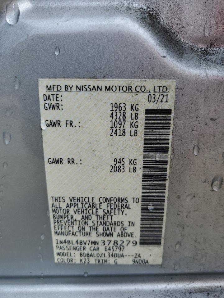 1N4BL4BV7MN378279 NISSAN ALTIMA 2021