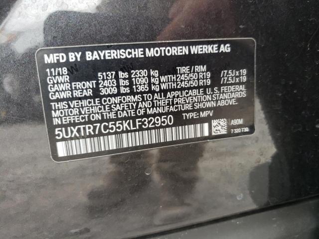 5UXTR7C55KLF32950 2019 BMW X3, photo no. 12