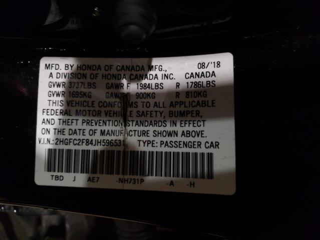 2018 HONDA CIVIC - 2HGFC2F84JH596531