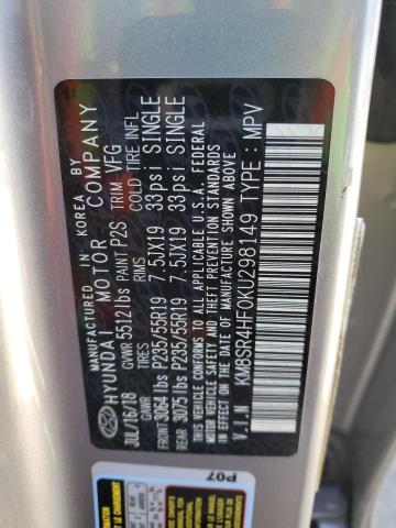 2019 HYUNDAI SANTA FE X - KM8SR4HF0KU298149