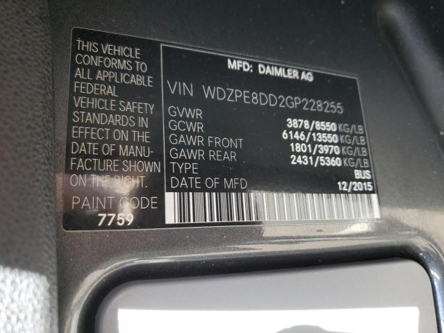 WDZPE8DD2GP228255 | 2016 MERCEDES-BENZ SPRINTER 2