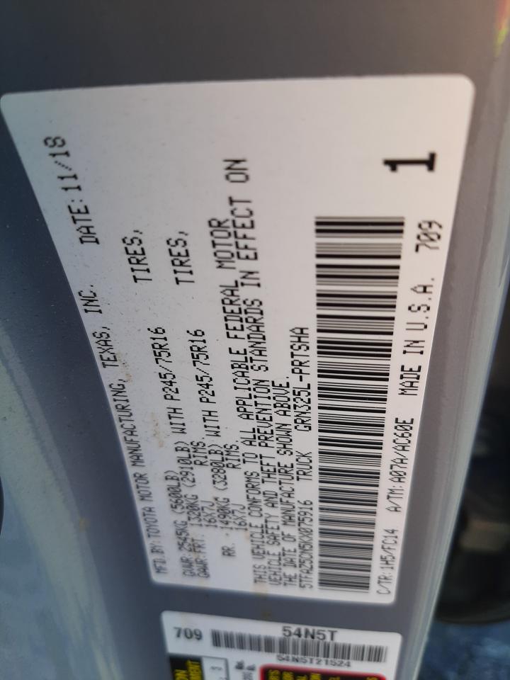 5TFAZ5CN5KX075916 TOYOTA TACOMA 2019