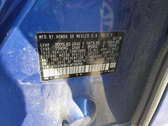 3HGGK5H81LM708258 Honda FIT EX