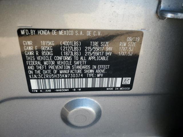 3CZRU5H35KM730374 | 2019 HONDA HR-V LX