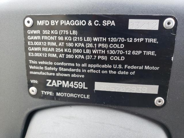 2012 VESPA GTS 300 SU ZAPM459L2C5702939