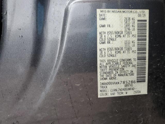 1N6AD0EVXKN785286 Nissan FRONTIER S