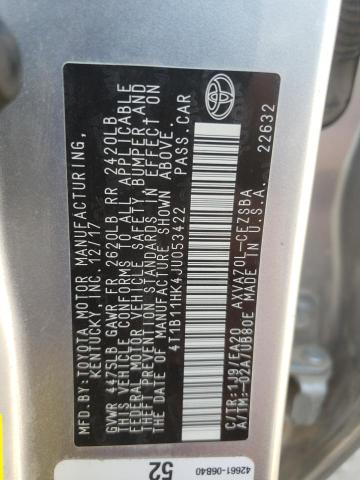 2018 TOYOTA CAMARY 4T1B11HK4JU053422