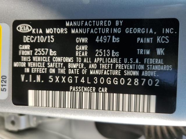 5XXGT4L30GG028702 KIA Optima Lx