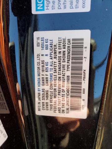 2016 HONDA CR-Z JHMZF1C40GS001608