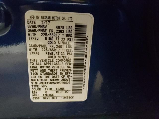 2017 NISSAN ROUGE JN8AT2MV4HW020407