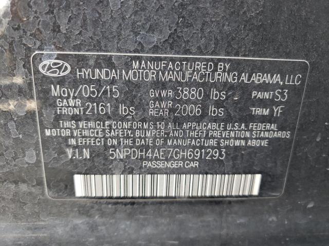 5NPDH4AE7GH691293 Hyundai ELANTRA SE