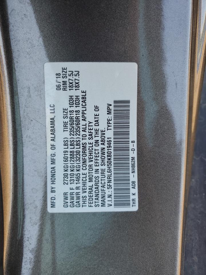 5FNRL6H50KB019461 HONDA All Models 2019
