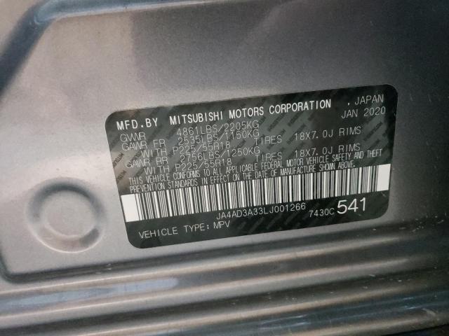 JA4AD3A33LJ001266 | 2020 MITSUBISHI OUTLANDER