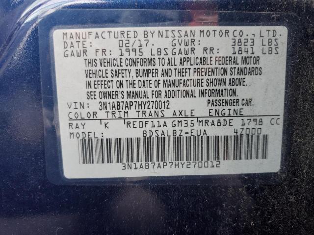 3N1AB7AP7HY270012 Nissan SENTRA S
