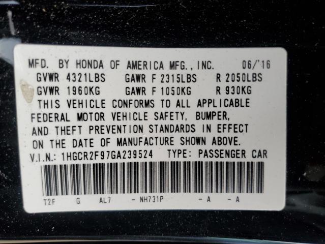 1HGCR2F97GA239524 | 2016 HONDA ACCORD EXL