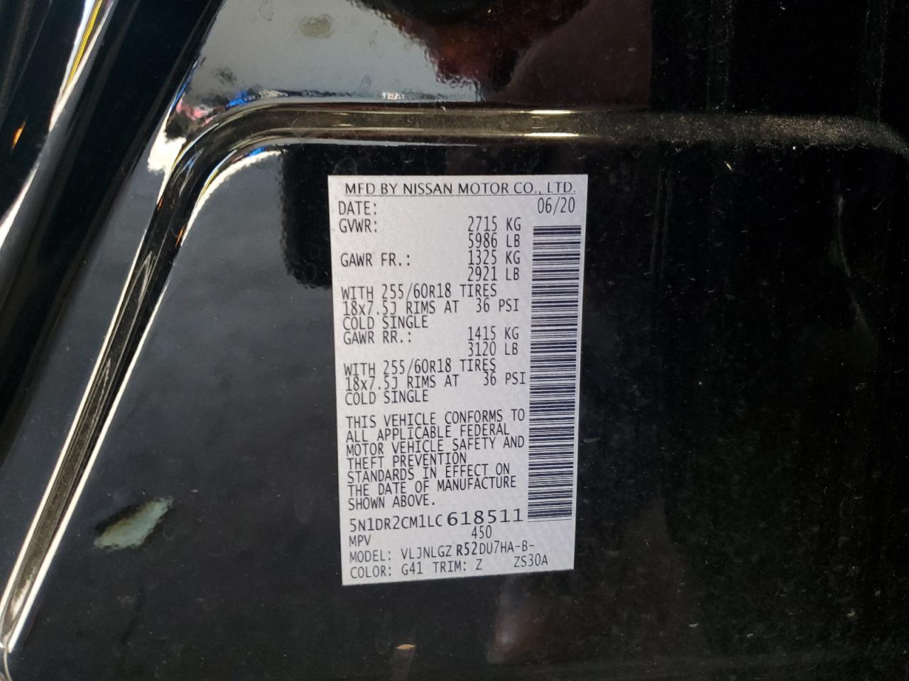 5N1DR2CM1LC618511 NISSAN PATHFINDER 2020