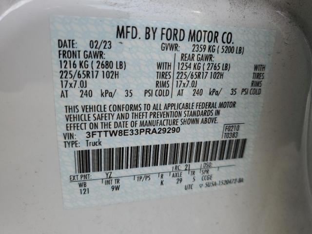 3FTTW8E33PRA29290 Ford Maverick Xl