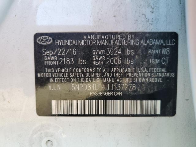 5NPD84LF4HH137278 Hyundai ELANTRA SE