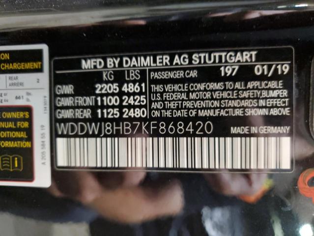 WDDWJ8HB7KF868420 Mercedes-Benz C 63 AMG-S