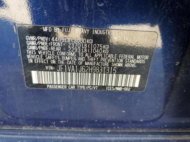 JF1VA1J62H9831315 Subaru Wrx Limited