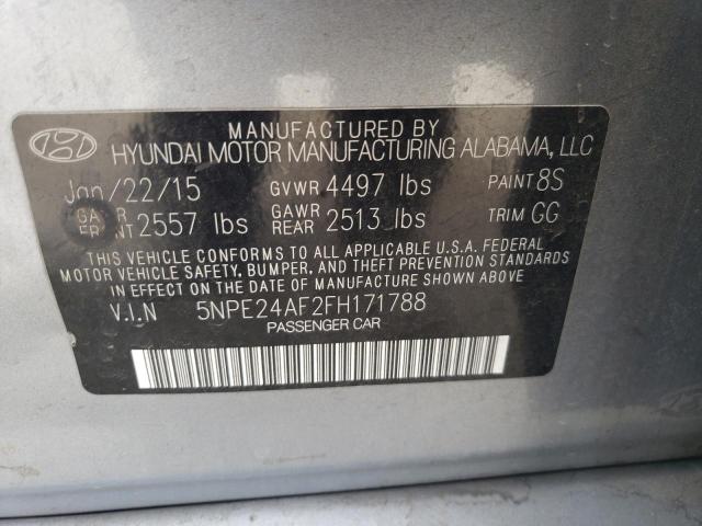 5NPE24AF2FH171788 Hyundai SONATA SE