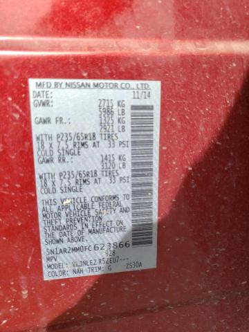 5N1AR2MM0FC623866 Nissan Pathfinder S