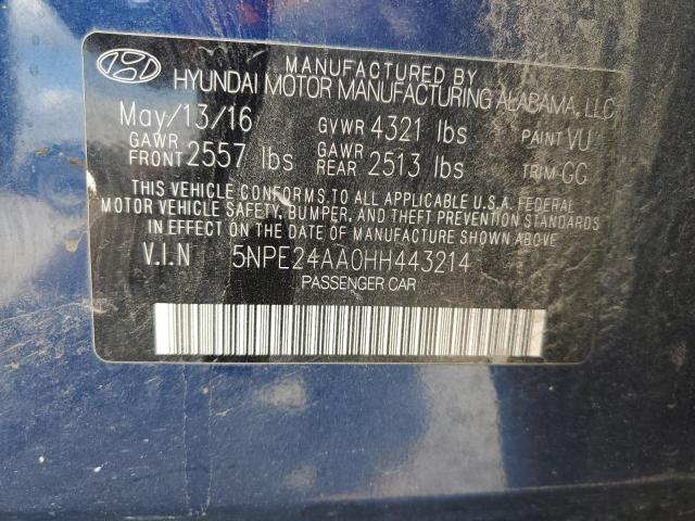 5NPE24AA0HH443214 Hyundai SONATA ECO