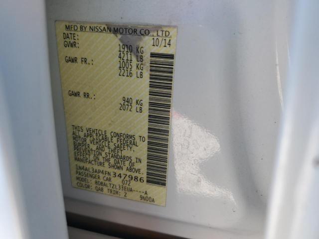 1N4AL3AP4FN347986 Nissan ALTIMA 2.5