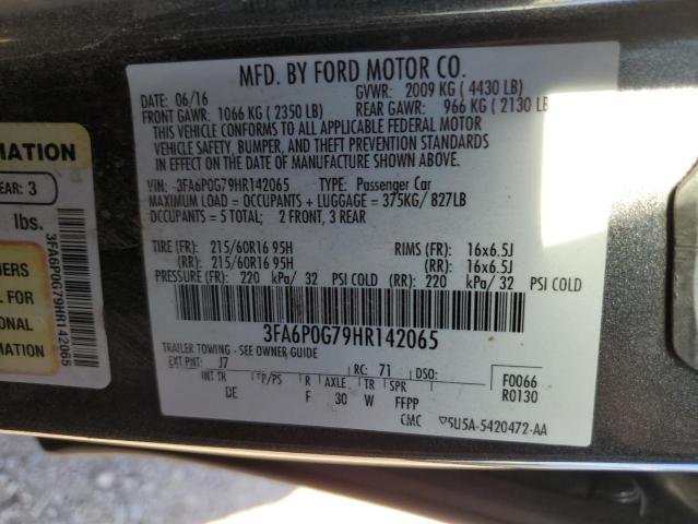 3FA6P0G79HR142065 Ford FUSION S