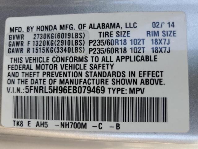 5FNRL5H96EB079469 | 2014 HONDA ODYSSEY TO