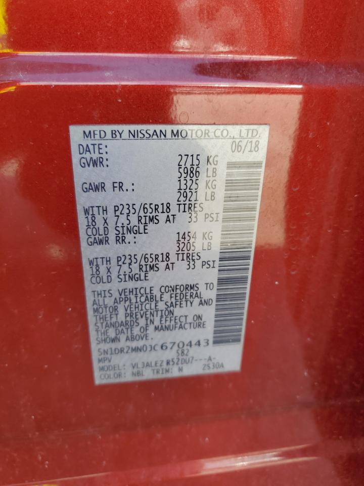5N1DR2MN0JC670443 NISSAN PATHFINDER 2018