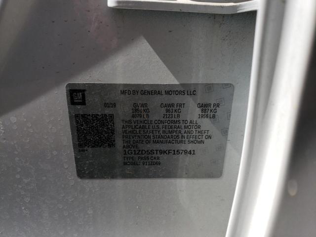 2019 CHEVROLET MALIBU LT - 1G1ZD5ST9KF157941