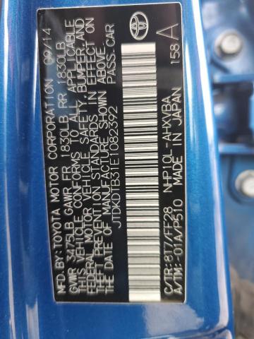 JTDKDTB31E1082392 Toyota PRIUS C