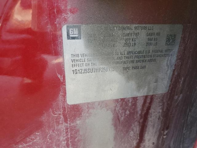 2017 CHEVROLET MALIBU HYB - 1G1ZJ5SU7HF250175