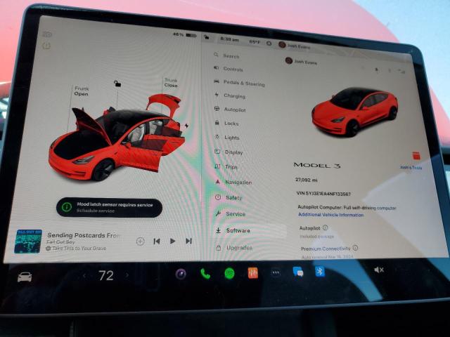  TESLA MODEL 3 2022 Червоний