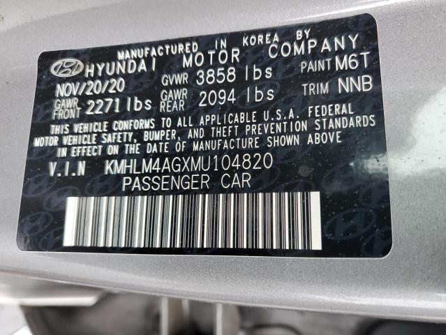 KMHLM4AGXMU104820 Hyundai Elantra SE 10