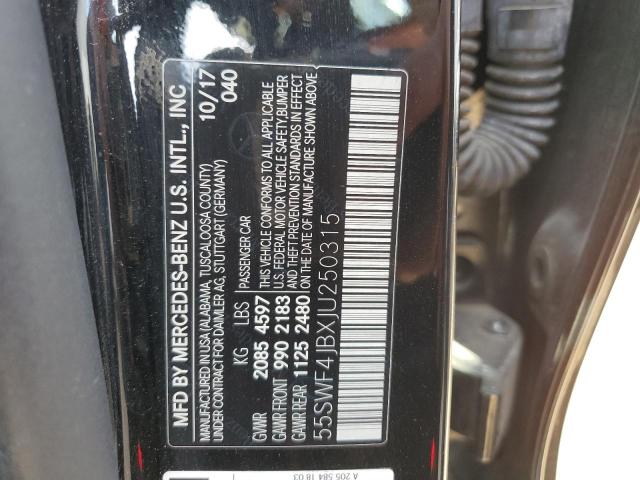 55SWF4JBXJU250315 Mercedes-Benz C 300