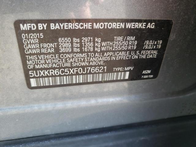 VIN 5UXKR6C5XF0J76621 2015 BMW X5, Xdrive50I no.13