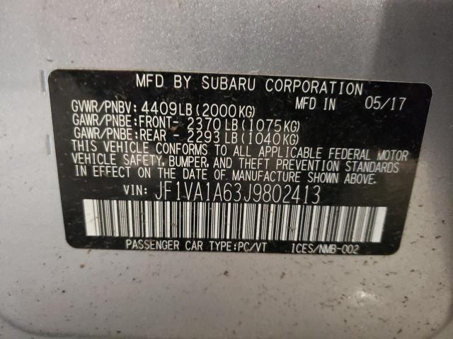 JF1VA1A63J9802413 Subaru WRX