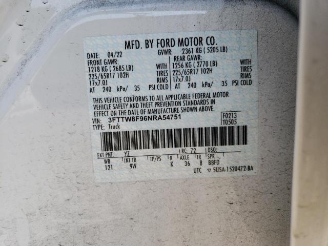 2022 FORD MAVERICK X - 3FTTW8F96NRA54751