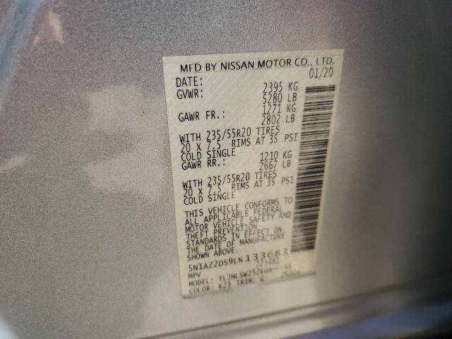 5N1AZ2DS9LN133683 Nissan Murano Platinum