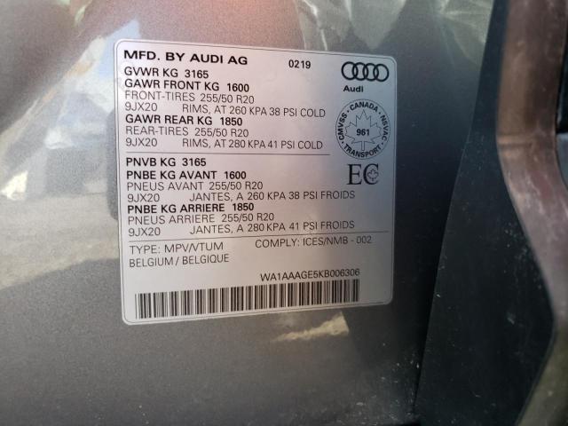 2019 AUDI E-TRON PRO - WA1AAAGE5KB006306