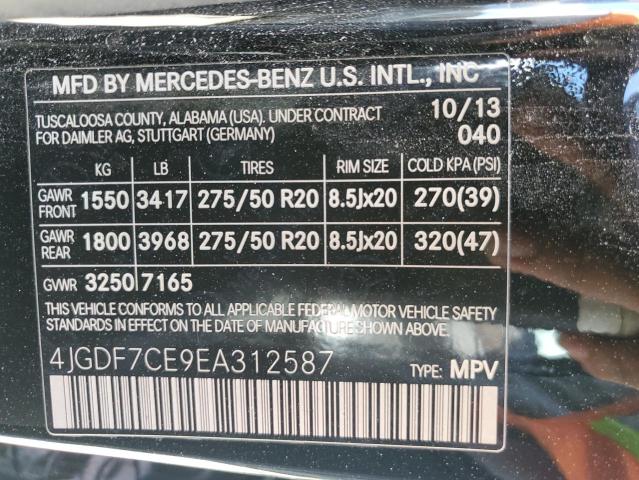 VIN 4JGDF7CE9EA312587 2014 Mercedes-Benz GL-Class, ... no.13