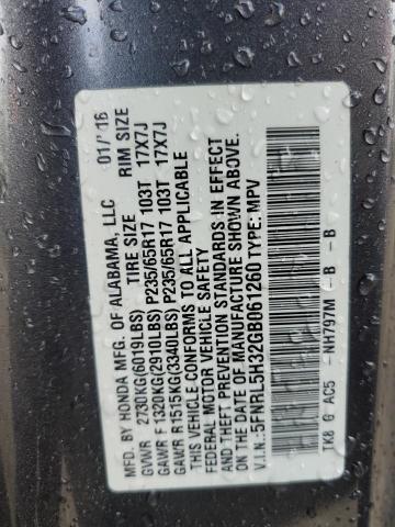 5FNRL5H32GB061260 Honda ODYSSEY SE